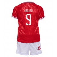 Danmark Rasmus Hojlund #9 Hemmadräkt Barn EM 2024 Kortärmad (+ Korta byxor)